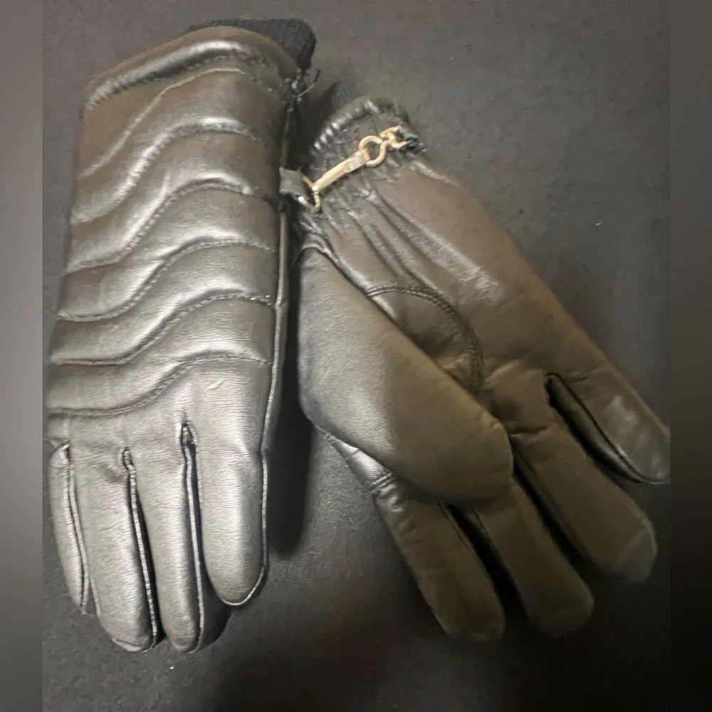 HALSTEAD HI TRAIL BLACK LADIES VINTAGE LEATHER INSULATED WINTER GLOVES  MEDIUM